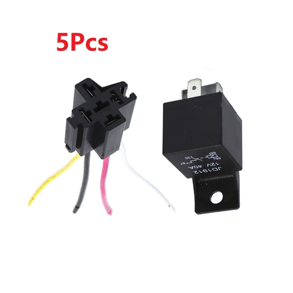 ya 1 7.4 5X 12V 40A 4 Auto Relay Switch Harness Socket Set Fits For Universal