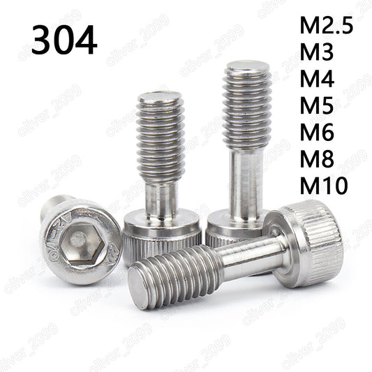 304 Stainless Steel Hex Socket Bolts Cap Head Screws With Waisted Shank M2.5-M10