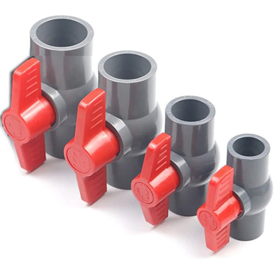 PVC Ball Valve 20 25 32 40 50 63 75 90 110mm Grey Water Pipe Fittings 1 Pcs