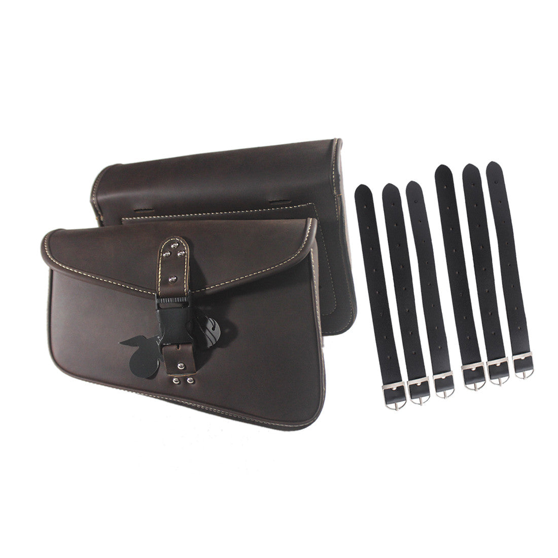 ya 11 6.5 2X Retro PU Leather Saddlebag Saddle Bag Luggage Bag for Harley Sportster XL 883