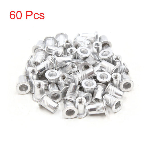 ya 2 7.15 60pcs Aluminum Alloy Flat Head Rivet Nut Insert for Car