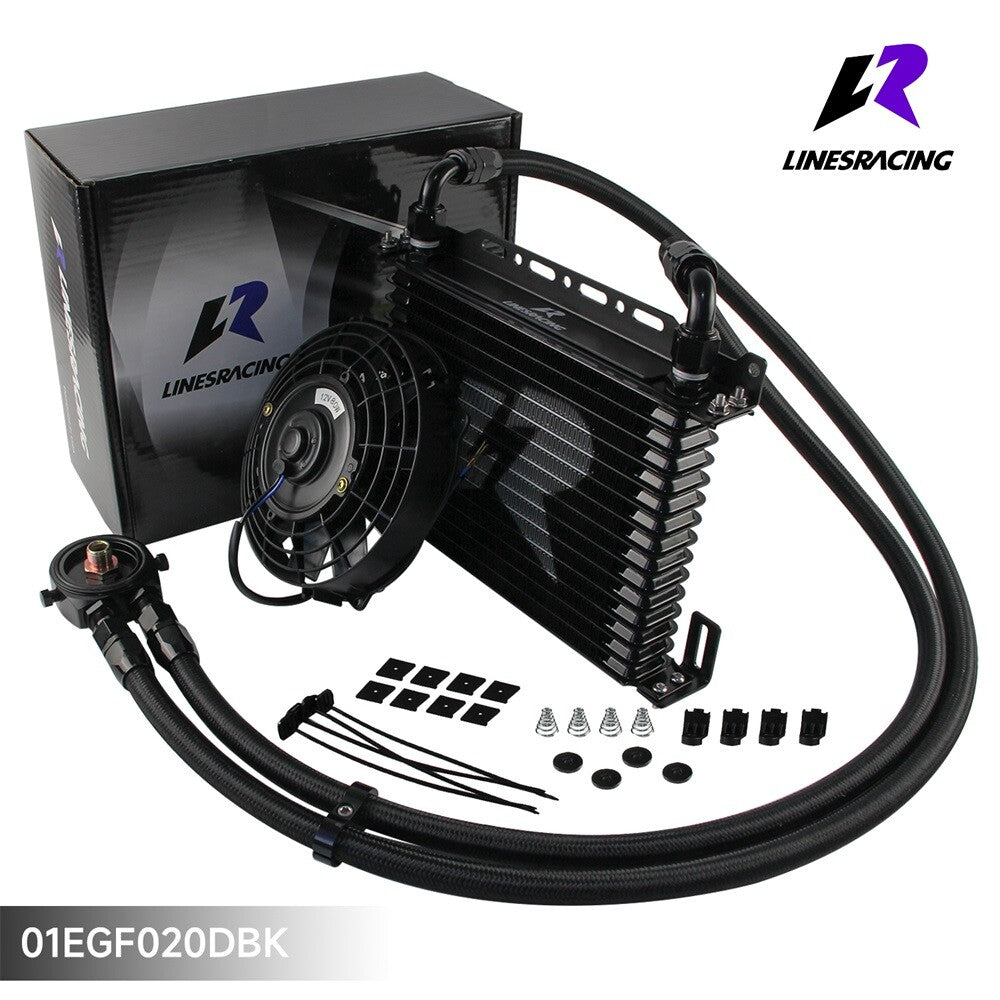 ya 5 6.15 15 Row AN10 Oil cooler Trust w/Bracket+Filter Adapter Hose Kit +7 Electric Fan
