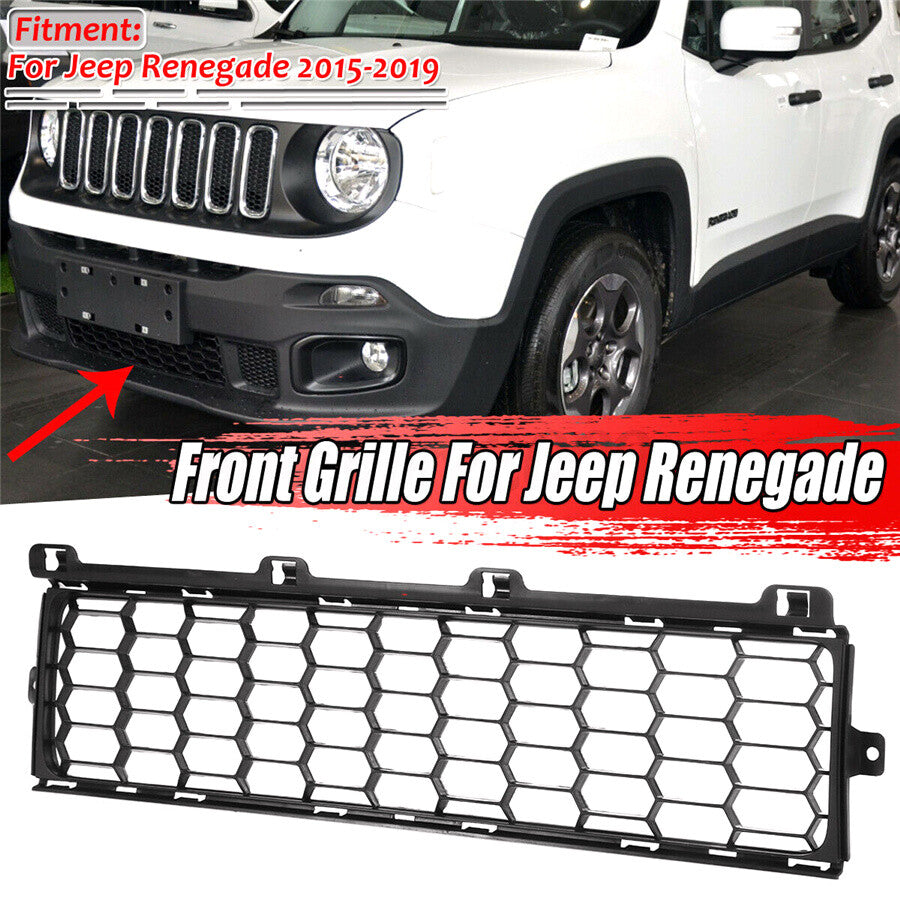 ya 3 6.23 Suitable for 2015-19 for Jeep Renegade matte black honeycomb grille front lower bumper grille