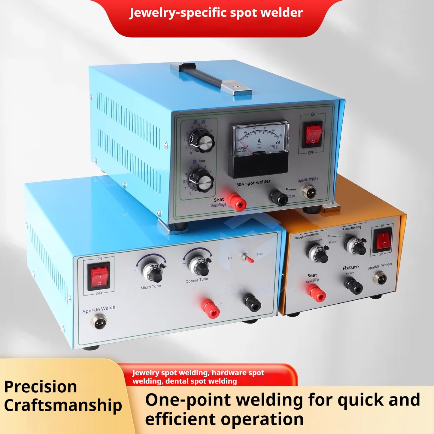 Electric Jewelry Welding Pulse Sparkle Spot Welder Soldering Machine Gold/Silver