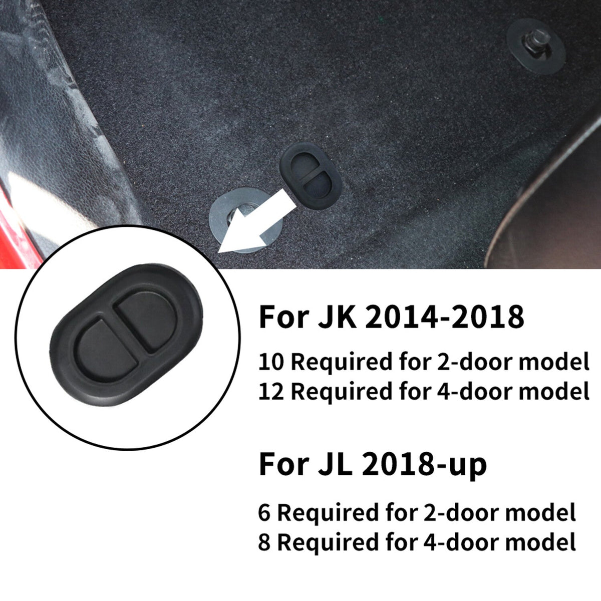 ya 10 10.28 4PCS Floor Pan Drain Rubber Plug for Jeep for Wrangler JK JL Gladiator JT J