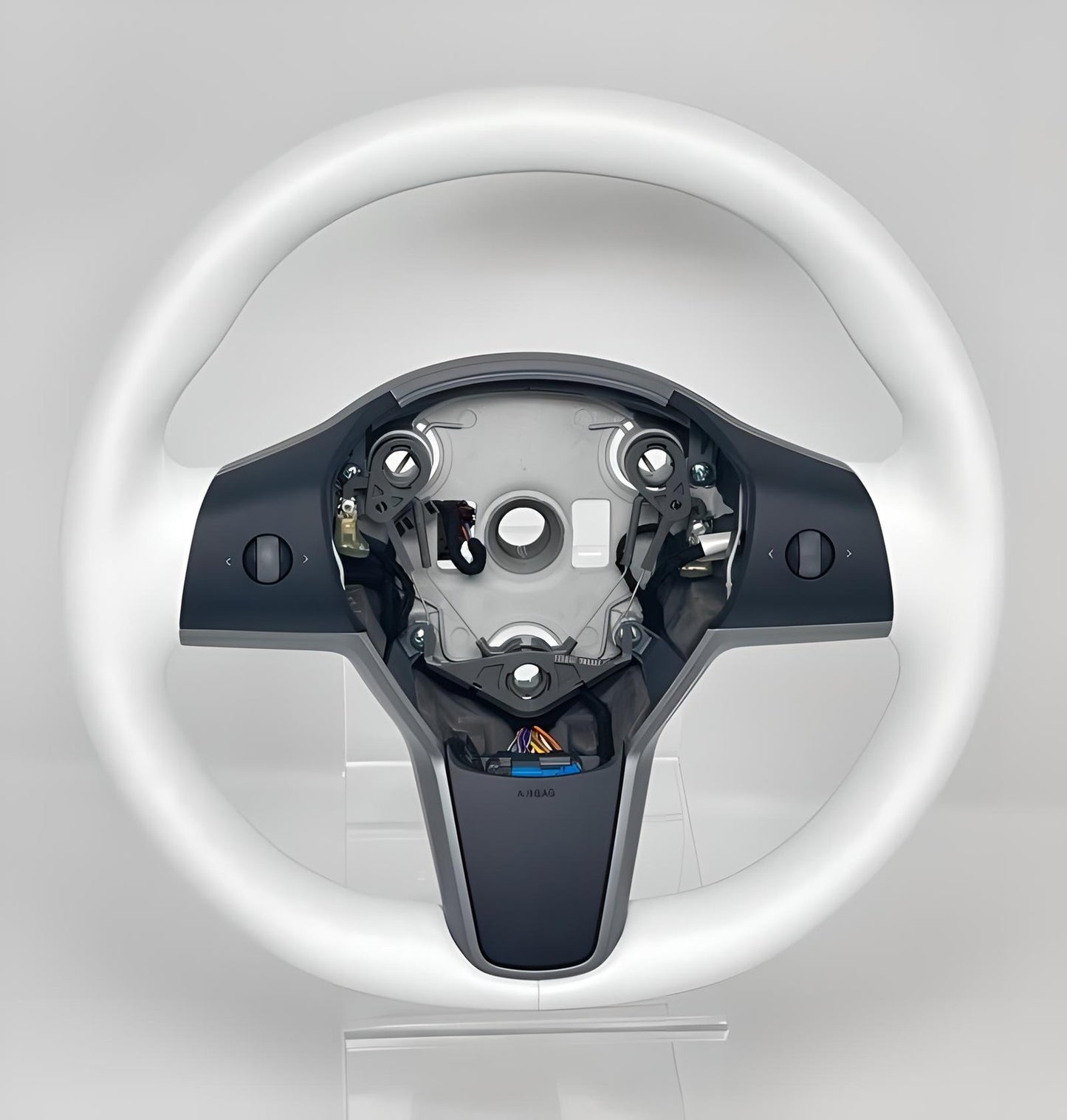 ya 13 5.27 White Steering Wheel for Tesla for Model 3 Y Driver W/ Heated Leather 1490214-00-B
