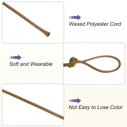 ya 5 8.7 Coffee 2mm Waxed Cord 11 Yard Wax Bead Thread String for Jewelry Make