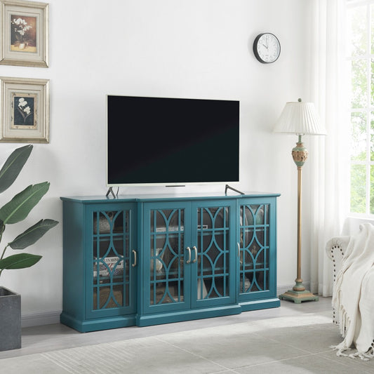 ya 28 63 TV Stand, Sideboard Buffet ,Storage Cabinet, Teal Blue