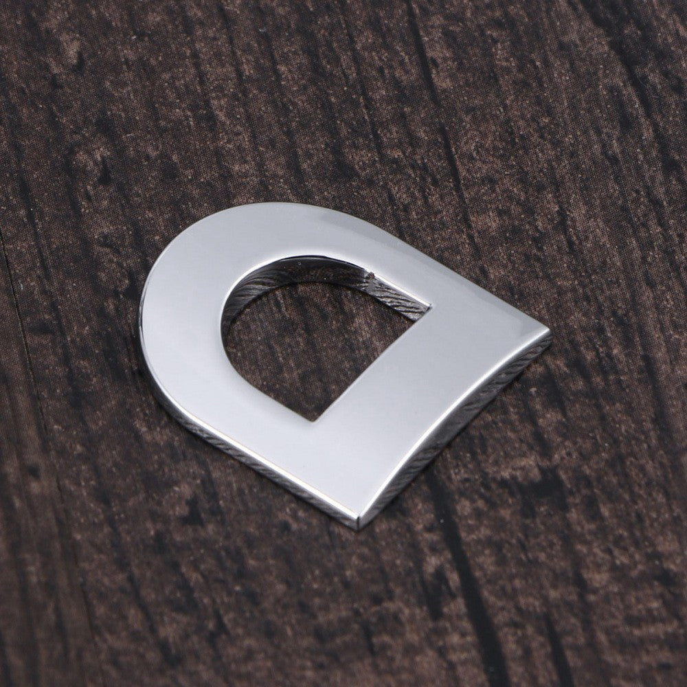 ya 1 7.13 3D DIY Metallic Alphabet Sticker Car Emblem Letter Silver Badge Decal (D)