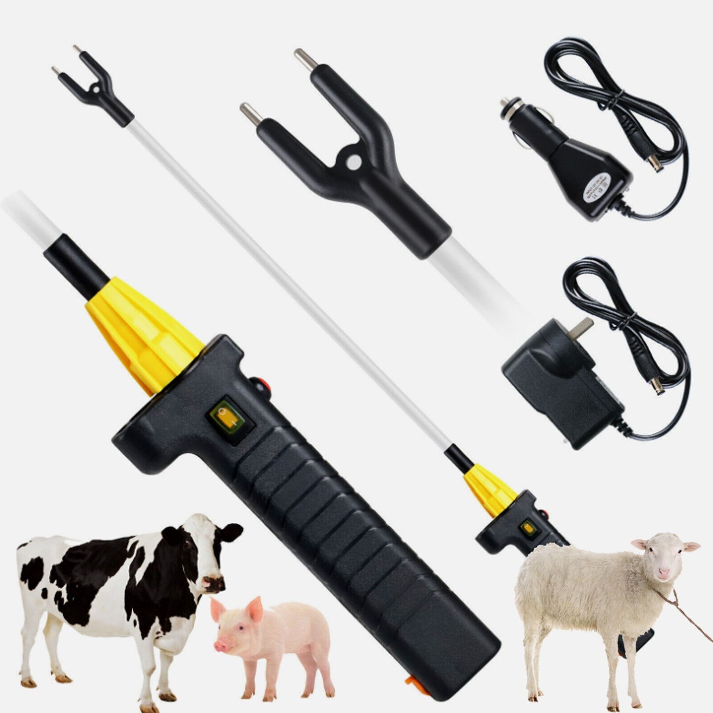 12000V Rechargeable Electric Shock LivestockCattle Prodder Stock Prod 19.69in