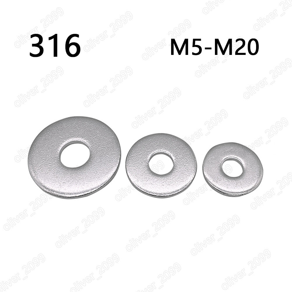 316 Stainless Steel Plain Washers Extra Large Series Product Grade C M5 - M20