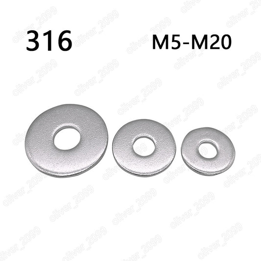 316 Stainless Steel Plain Washers Extra Large Series Product Grade C M5 - M20