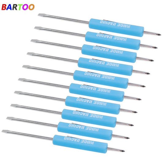 ya 28 10X Blue Mini Pocket Screwdriver Phillips & Flat Head Tip with Magnet and Clip