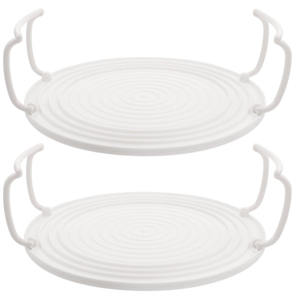 ya 25 2pcs Rouded Mircrowave Oven Rack Layered Steaming Tray Kitchen Accessory