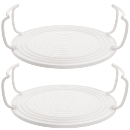 ya 25 2pcs Rouded Mircrowave Oven Rack Layered Steaming Tray Kitchen Accessory