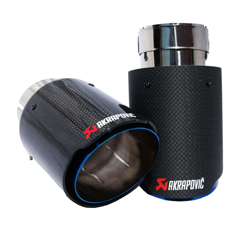 ya 4 6.17.2 3.5 /4 Blue Stainless Steel Glossy Carbon Fiber Tip Tailpipe
