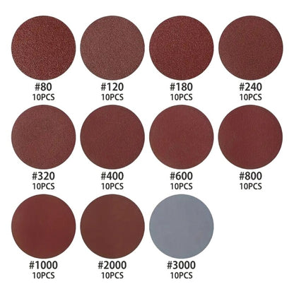 ya 14 100Pcs 1inch/25mm Sanding Discs Wet Dry Sandpaper Replacement Assortments Kits