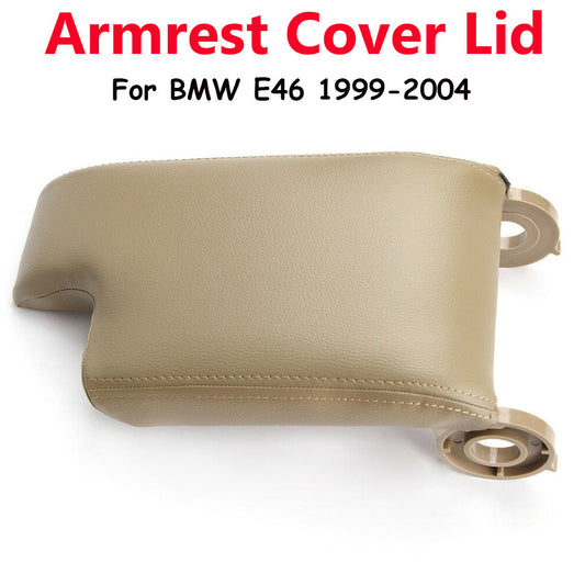 ya 8 5.26 For 1999-2004 for BMW E46 Center Console Lid Armrest Arm Rest Cover Beige Leather