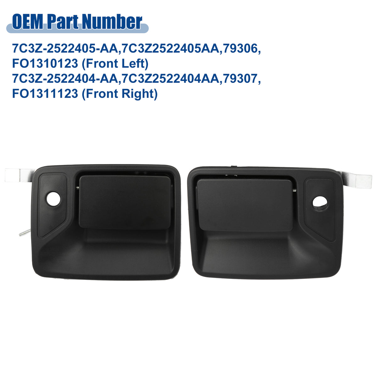 ya 5 8.7 1 Pair Front Left Right Car Exterior Outside Door Handle for Ford F-250 Black