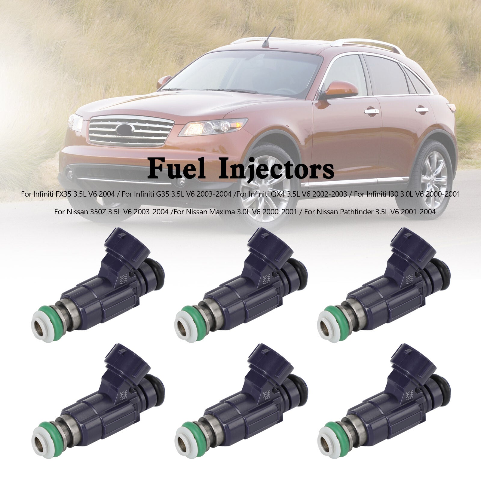 ya 1 8.12 baidi 6PCS Fuel Injectors FBJC100 for 350Z 2003-04 for Infiniti G35 2003-2004