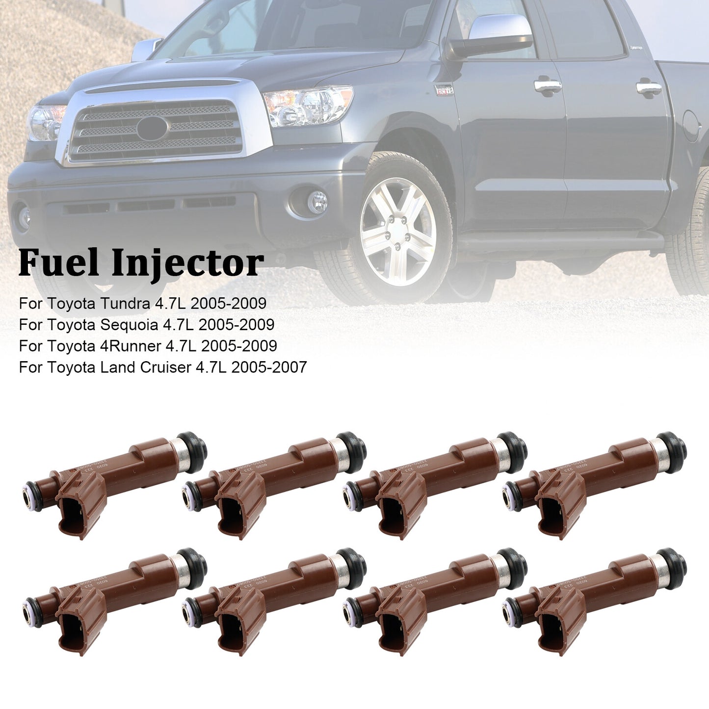 ya 1 8.5.1 8PCS Fuel Injector 23250-50060 for TUNDRA SEQUOIA 4RUNNER for GX470 LX470 4.7L