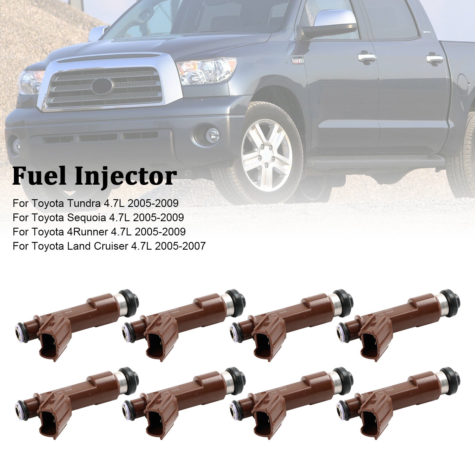 ya 1 8.5.1 8PCS Fuel Injector 23250-50060 for TUNDRA SEQUOIA 4RUNNER for GX470 LX470 4.7L