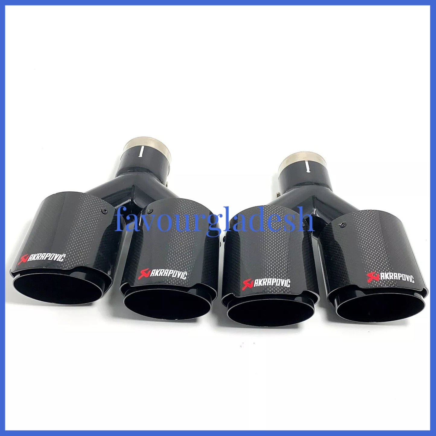 ya 4 6.17.2 2PCS Akrapovic Carbon Fiber Tip Dual Pipe ID:2.5 63mm OD:4.5 114mm
