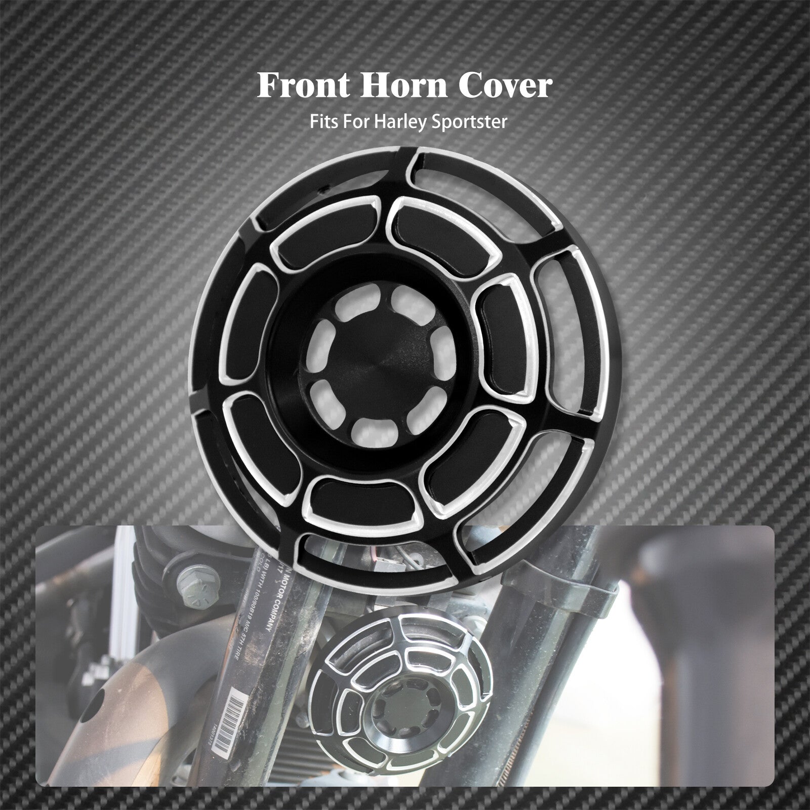 ya 1 7.7 CNC Cut Front Horn Cover Speaker Cap Fit for Harley Sportster XL 1200 1996-2022