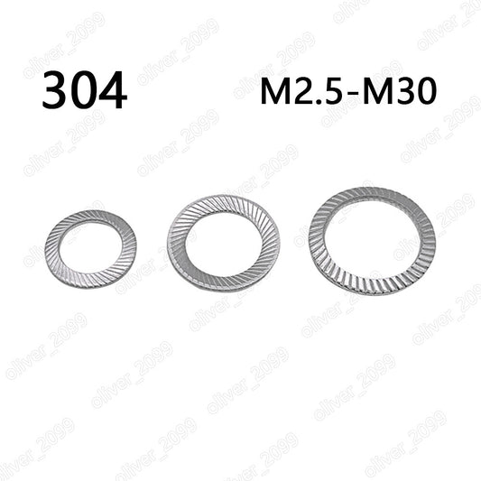 304 Stainless Steel Serrated Safety Washers M2.5 M3 M4 M5 M6 M8 M10 M12 M20 M30