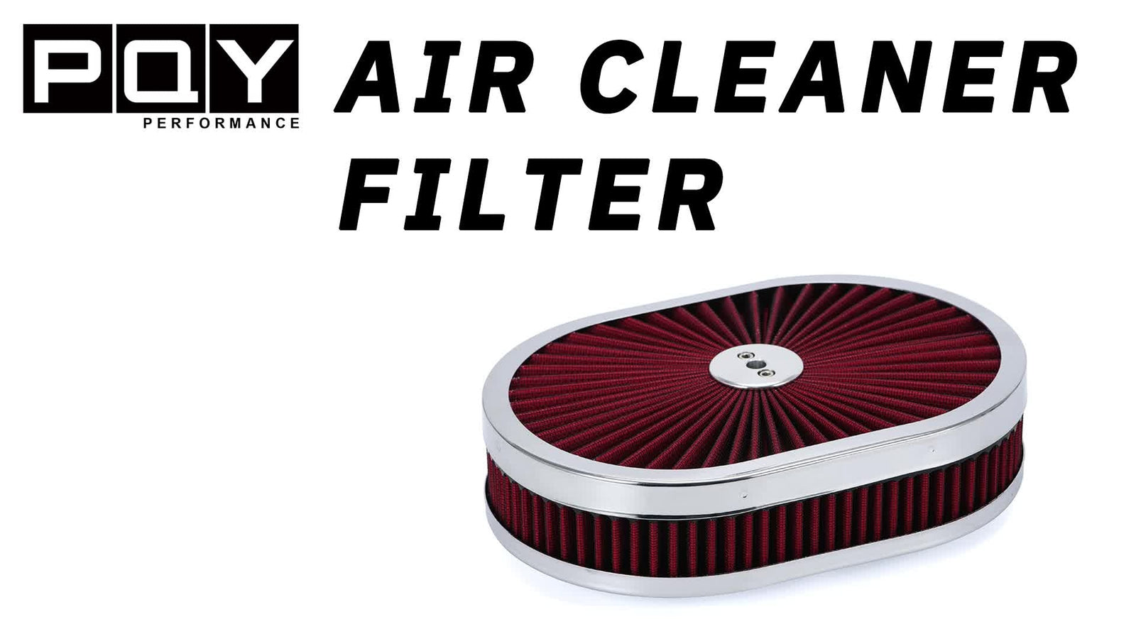 ya 5 8.7 Universal Super Flow 12 Oval Washable Air Cleaner Red Element & Chrome Lid GM