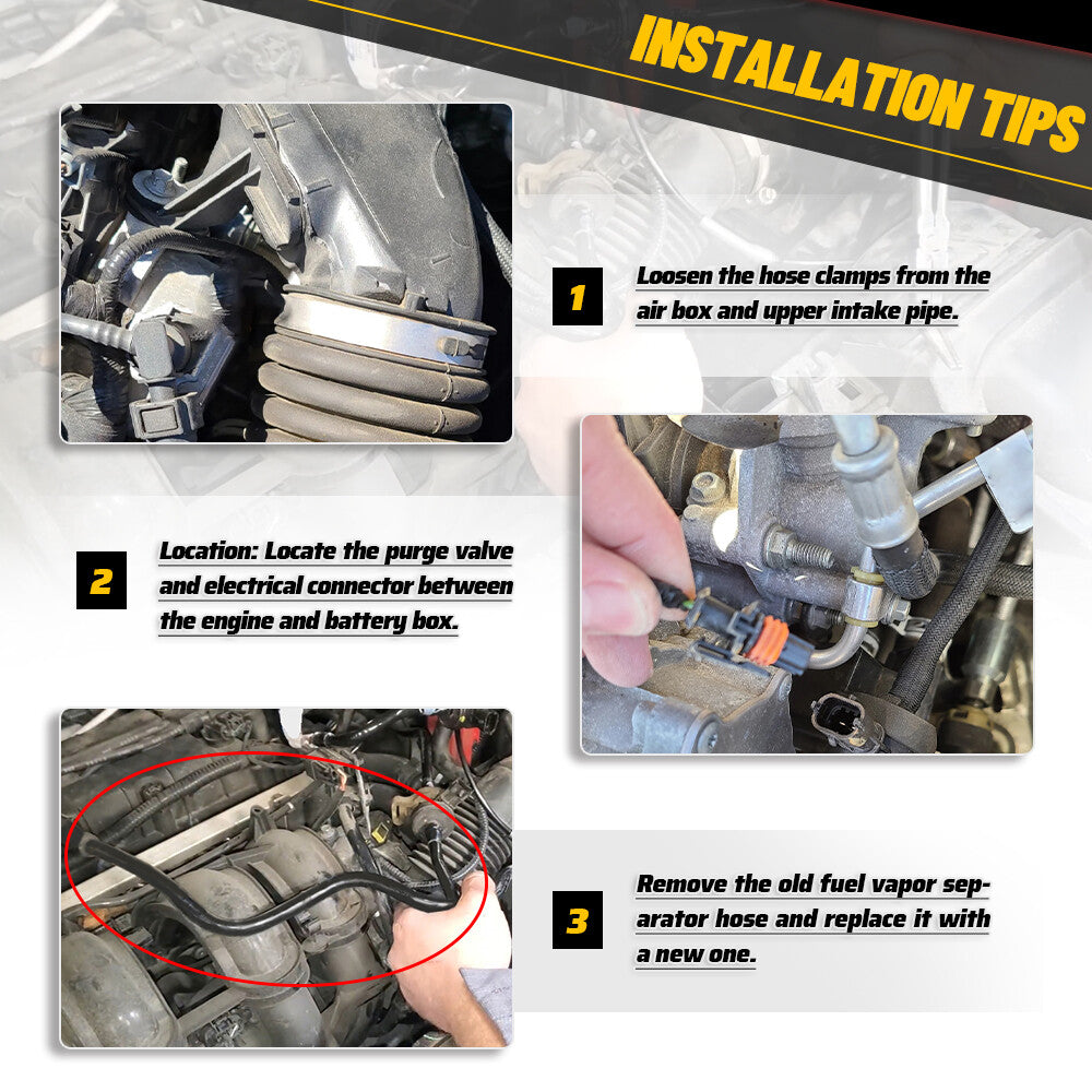 ya 5 8.7 For 2014-2019 Fiesta for Ford Fuel Vapor Vent Purge Valve VMV Hose 1.6L Non-turbo