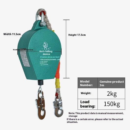 Self Retracting Lifeline with 330lb Fall Protection with Locking Hooks