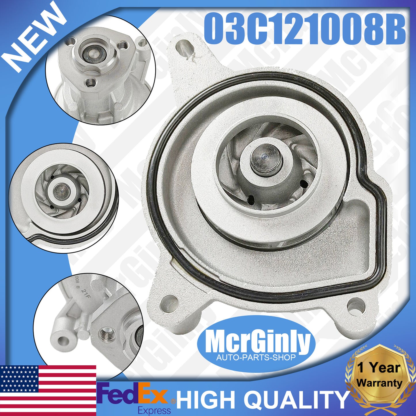 ya 11 6.8 Engine Water Pump for VW Eos for Golf for JETTA for Tiguan for Audi A1 A3 03C121008B 1.4T