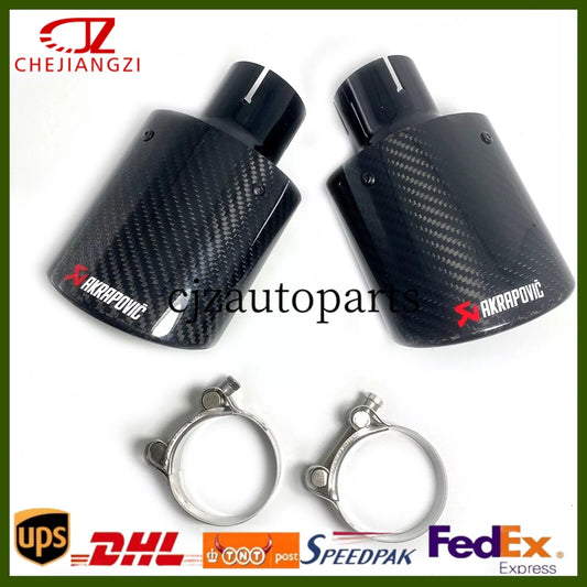 ya 4 6.17.2 Glossy Carbon AKRAPOVIC Tip Universal Oval Tailpipe OD:105/115/150mm