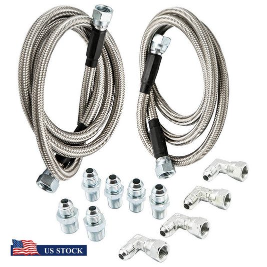 ya 2 6.27 52 SS Braided Transmission Cooler Hose Lines for Ford C4-C6¨CAOD Turbo 200-200R4