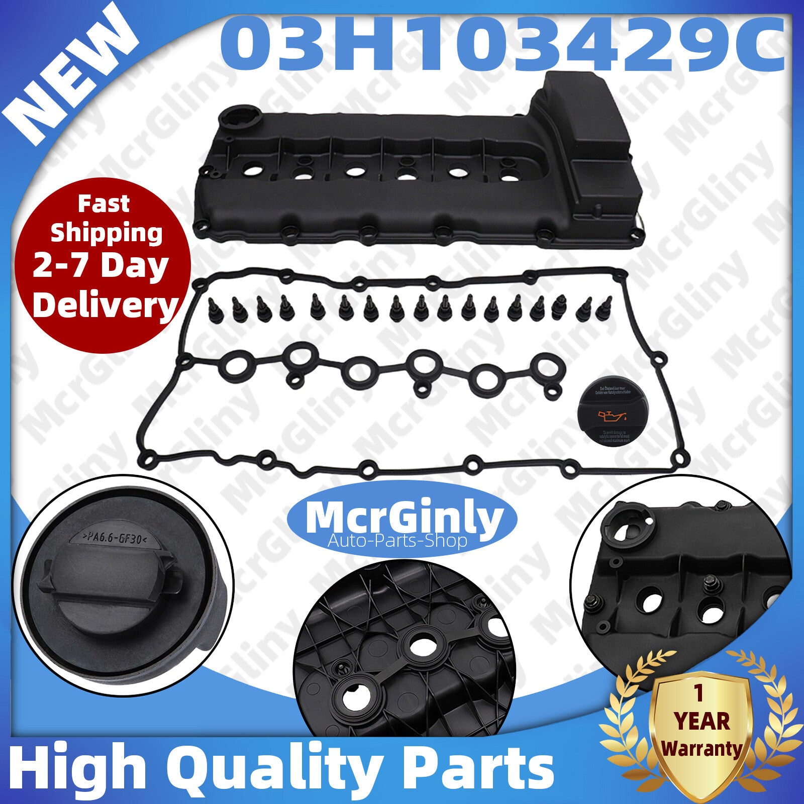ya 11 6.5 Valve Cover Kit for VW CC for Passat Touareg Phaeton for Audi Q7 03H103429C 03H103483E