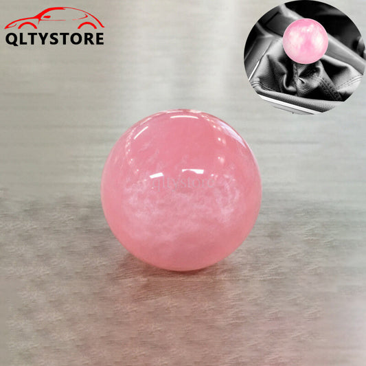 ya 11 6.5 1* Marble Style Round Ball Shift Knob Gear Shifter Head with 3 Adapters Pink