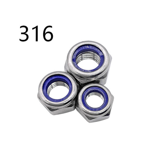 316 Stainless Steel DIN985 Nylon Insert Lock Nuts Hex Nylock Nut