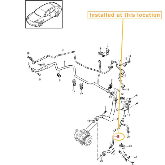 ya 12 5.22.2 Suitable for Porsche for PANAMERA air conditioning hose line OE 97057309701