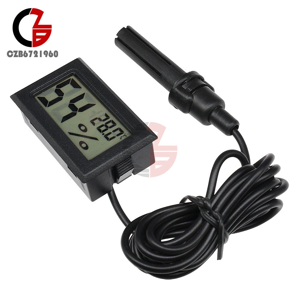 ya 14 10PCS LCD Digital Temperature Humidity Meter Thermometer Hygrometer 1.5M Probe
