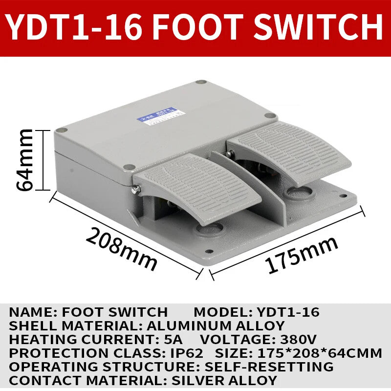 ya-26-7.28-YDT1-16-AC-380V-6A-Aluminum-Double-with-KH9011-Core-Silver-Point-Foot-Pedala