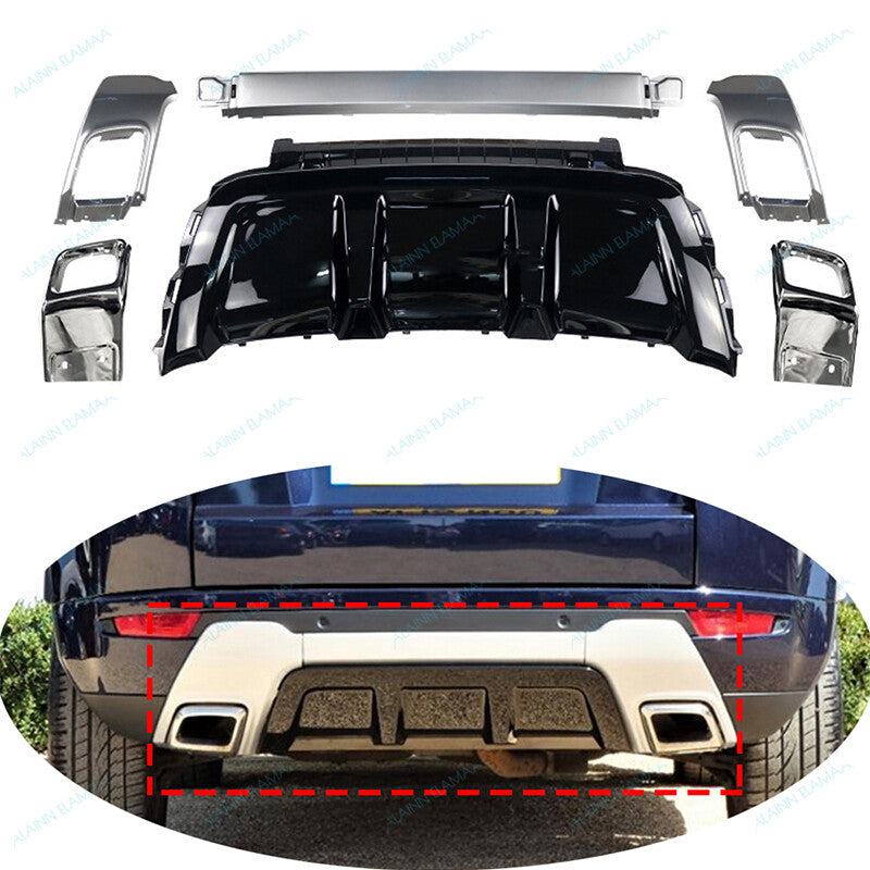 ya 27 6.18.2 Rear Bumper Protector Cover Body Kits o For LR for Range Rover Evoque 2012-2019,6pcs