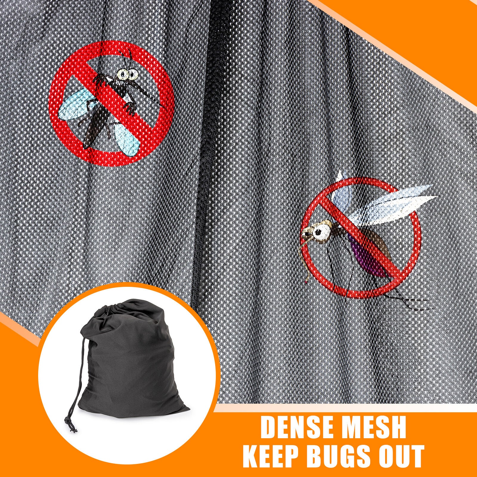 ya 10 5.28.2 165¡Á135 Breathable Mosquito Net With Drawstring Vag For Outdoor Camping Car Van