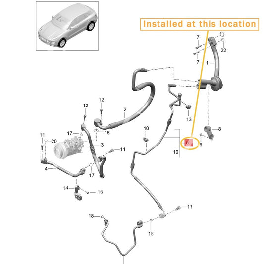 ya 12 5.22.2 Suitable for Porsche for PANAMERA Macan air conditioning hose line OE 95B260710F