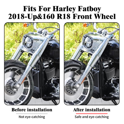 ya 5 8.7 Unpainted Front Short Fender Fit for Harley M8 Fatboy FLFBS 160 R18 Wheel 18-23