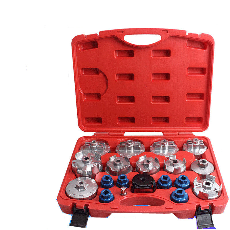 ya 14 19PCS Filter Wrench Oil Grid Wrench Set Oil Filter Cap Wrench Socket Removal Too