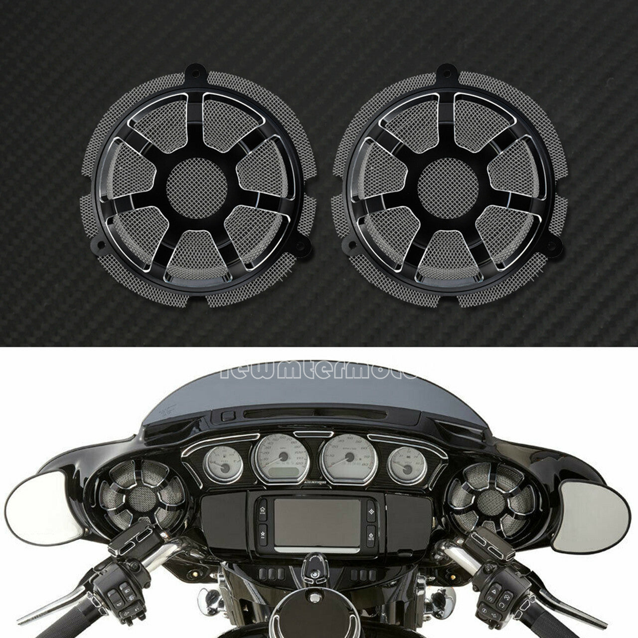 ya 5 8.7 Contrast Cut Front Speaker Grill Masks Cover Fit for Harley Touring CVO 2014-19