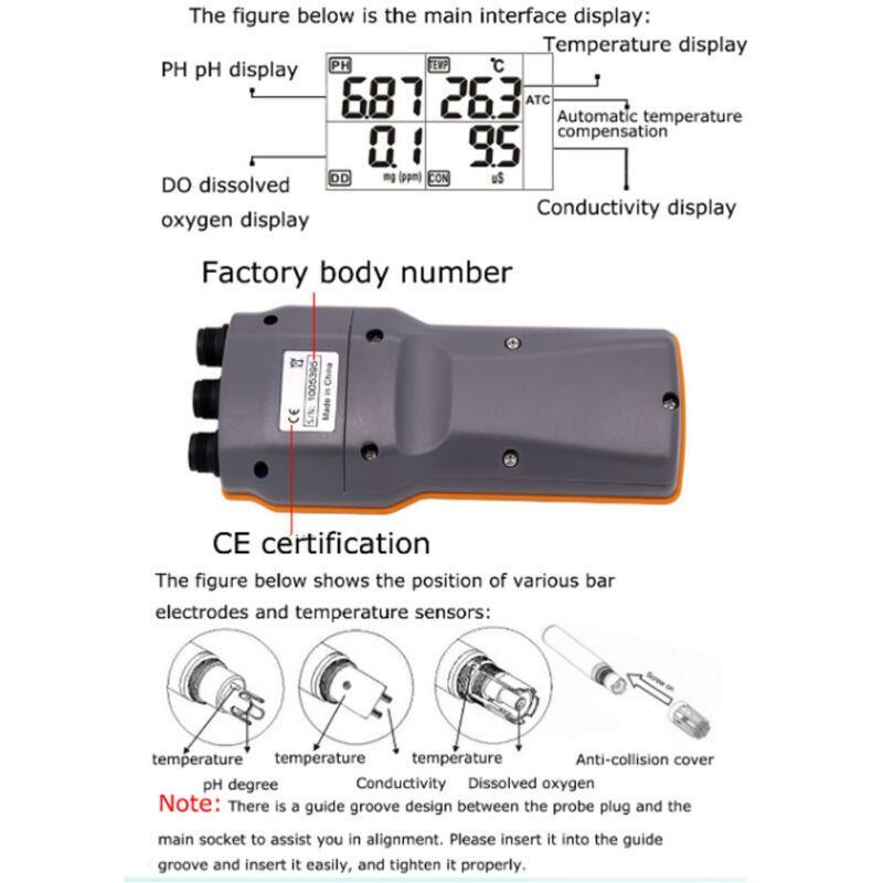 ya 26 AZ86031 Water Quality Meter PH Meter Oxygen Tester PH Conductivity Salinity