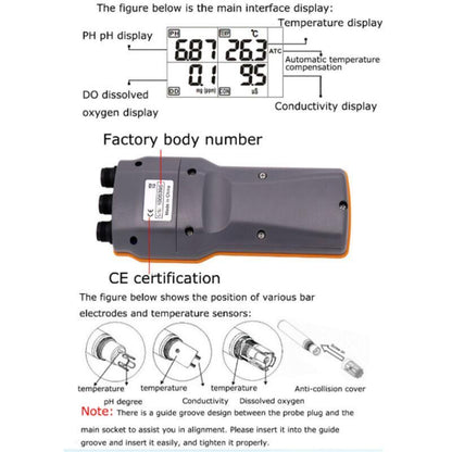 ya 26 AZ86031 Water Quality Meter PH Meter Oxygen Tester PH Conductivity Salinity