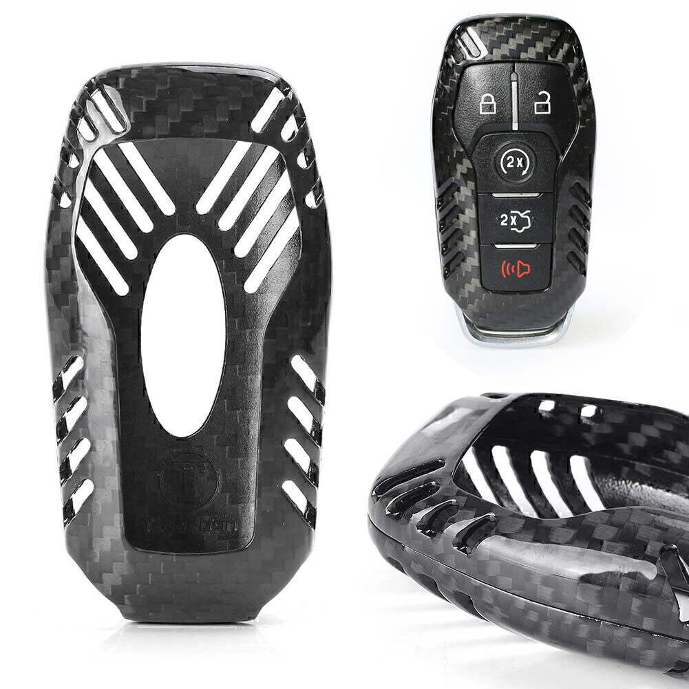 ya 5 8.7 Remote Key Fob Cover Case Fit for Ford for Mustang 2015 2016 key case Carbon Fiber Black